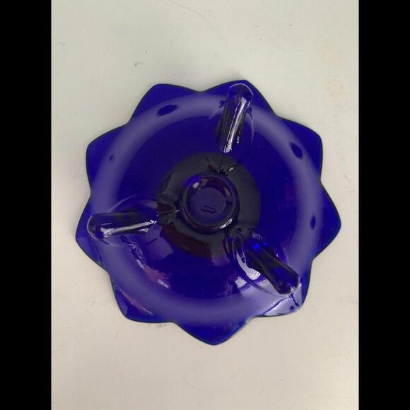 Vintage Cobalt Blue Glass Candlestick Holder - Picture 5 of 10
